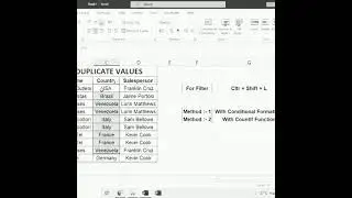 Find Duplicates Values in MS Excel