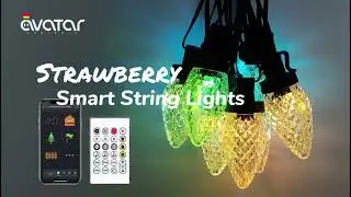 AvatarControls App-controlled RGBW Strawberry String lights Can Extend Up To 98.4ft/30m 150 LEDs