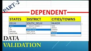 HOW TO CREATE MULTIPLE DEPENDENT DROP DOWN LIST IN EXCEL IN HINDI | INDIRECT FUNCTION