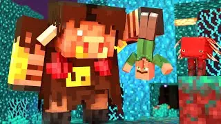 Villager Vs Pillager Part 17 [Piglin Merchant Ghast Fight] Minecraft Animation