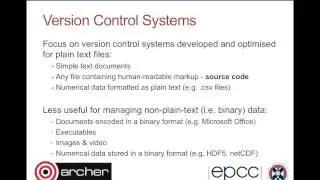 ARCHER Virtual Tutorial: Introduction to Version Control - Part 1 (Presentation)