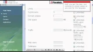 Creating templates (hosting plans) in plesk