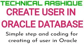 How to create  of user in Oracle database