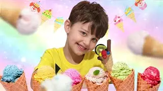 Ali Akel macht Eis mit M&Ms Marshmella Oreo Kiwi Banane Erdbeere Blaubeere| Мороженое| Ice cream