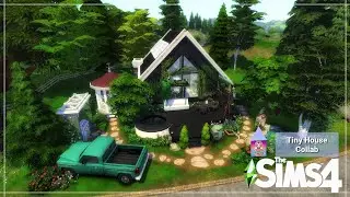 BLACK TINY CABIN | TinyHouse COLLAB | Sims4 | Speedbuild | NoCC