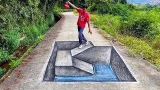 How To Painting 3D Art On The Road Like A Real