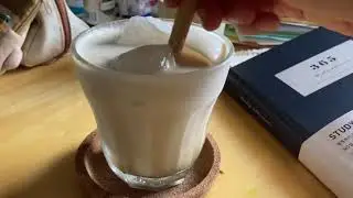Natural ASMR - Mixing Ice Cubes in an Iced Latte