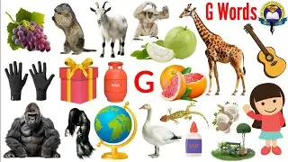 G Words | Vocabulary Words With G | English Vocabular | Giraffe | Guitar | Gorilla | Gas | Guava