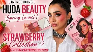 NEW Huda Beauty Strawberry Collection 🍓 Full Face + Honest Review!
