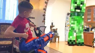 Nerf Game giant Cripper vs Bogdan Нерф Игра гигантский криппер против Богдана