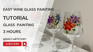 4  Simple Glass Wine Painting Tutorials for Beginners! #glasspaintingtutorial  #wineglass #art