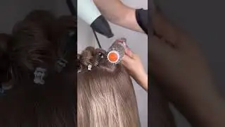 Прикорневой объем с помощью фена и браша