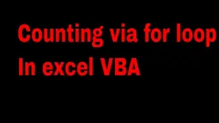 For loop in Excel VBA