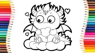 Drawing of a Baby Dragon for Kids