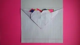 оригами идеи для личного дневника(лд) #4:сердечко-конверт /origami heart envelope