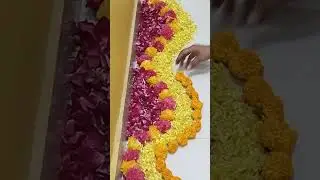 Flower rangoli designs for diwali simple || Easy sidewall rangoli design from flower