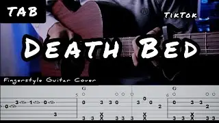 DEATH BED - Powfu Ft. Beabadoobee - Fingerstyle Guitar Cover - Tutorial (TAB)