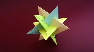 Кусудама Звездочка из треугольников | Как сделать бумажную оригами кусудаму [Без Клея]