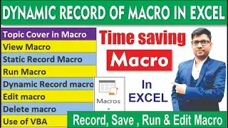 Macros in excel 🔥 | Create macros in excel | how to record, save, Run, and Edit macro | Excel Expert