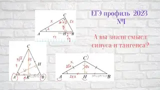 Смысл понятий синуса и тангенса в задачах 1ч. ЕГЭ проф