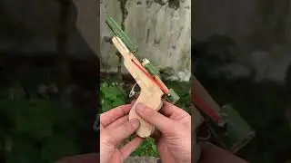 Wooden bow and arrows and rubber bands 
