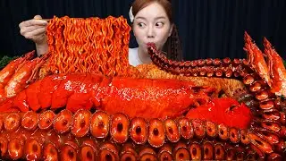 초대왕 문어다리 🐙 불닭볶음면 추가한 문어 해물찜 먹방 Giant Octopus Legs ! Spicy Buldak Ramen Seafood Mukbang ASMR Ssoyoung