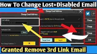 Lost+Disabled Email Remove New Method | How to remove 3rd email+number from your pubg account 100%✓