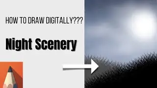 How to paint a night scenery as a beginner | Satisfying Night Sky Digital Art for Beginners
