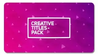 Creative Titles Package 20060827 | After Effects Template