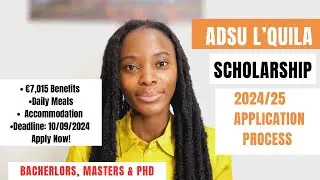 ADSU L'AQUILA SCHOLARSHIP 2024/25 APPLICATION PROCESS | €7,015 BENEFITS | SCHOLARSHIPS IN ITALY