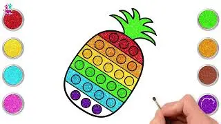 Pop it Pineapple | Learn Learn How To Draw Pineapple | Step By Step | 