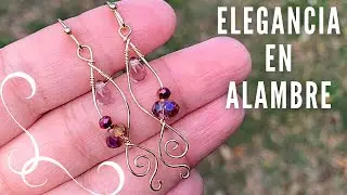 DIY Elegantes ARETES en ALAMBRISMO 🩷 Aprende Alambrismo