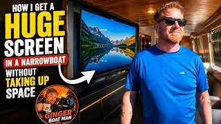 How i get a HUGE screen inside my Narrowboat! Without taking up any SPACE!