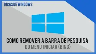 Como REMOVER a BARRA DE PESQUISA do WINDOWS 10 (BING)