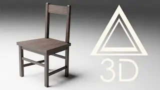 Wooden chair  1 3D model