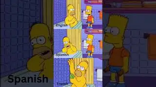The Simpsons - Bart Hits Homer With A Chair in different languages  #thesimpsons