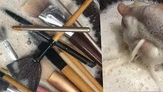 ASMR Makeup Brush Cleaning | ASMR Makeup brush wash | Satisfying Makeup brush cleaning | Makeup ASMR