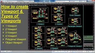 Layout-How to create Viewport & Types of Viewports in AutoCad II Hindi-Urdu