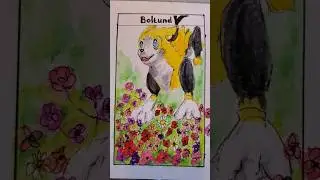 My 😊 Dad Can't Stop Painting #pokemon - Boltund V - HAPPY Puppy with Flowers #pokemoncards #shorts