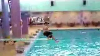 Fat kid owned by diving board