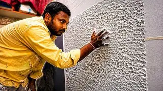 New wall texture painting design | wall decoration texture painting ideas