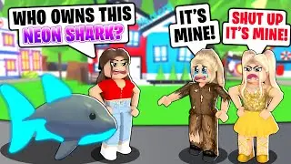 We Found A *LOST* NEON SHARK! RICH Girl FOUGHT Her POOR Sister For It! (Roblox Adopt Me)
