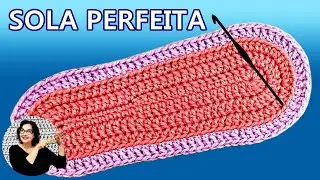 Como fazer sola em crochê - Adulto - passo a passo para sapato ou pantufa
