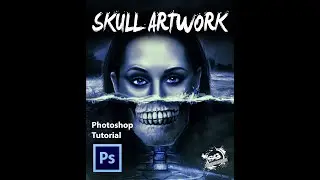 Photoshop art: speed art skull art
