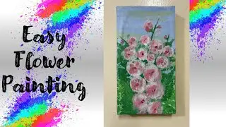 EASY FLOWER PAINTING- Simple trick To Paint Flowers | Painting Tutorial | SHOE BOX LID DIY- Wall Art