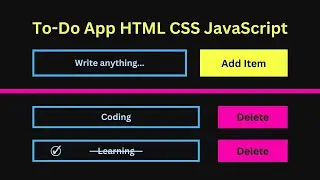 todo app using html css javascript. source code is free.