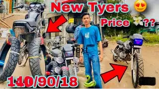 Splendor bike main mota tayre kaise dalte hain 🤔 dekh lo bhai 140 number tayre daal diya😲