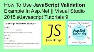 How to use javascript validation example in asp.net || visual studio 2015 