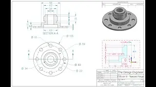 Solid Edge 2023 Tutorial - Exercise #18 - Threaded  Flange