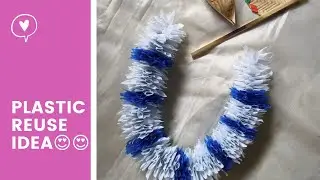 Amazing garland making with plastic bag/DIY idea/plastic bag reuse idea